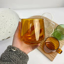GobekUsa Glass Coffee Mug Tumbler | Colorful Heat-Resistant Tea Juice Cup