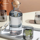 GobekUsa Gray Amber Glass Water Pitcher with Handle, Heat Resistant Tea Pot & Juice Jug