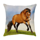 GobekUsa Galloping Horse Pillowcase: Wild Horse Print Linen Cushion Cover for Home Decoration