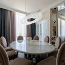 GobekUsa Crystal Chandelier: Modern Luxury LED Pendant Light for Living Dining Room