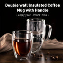 GobekUsa Double Wall Glass Coffee Mug Set - Enjoy Your Favorite Beverages in Style