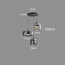 GobekUsa Glass Bowl Chandelier: Modern Nordic LED Smoke Hanging Lamp for Dining Room, Bar - Indoor Decor Lighting