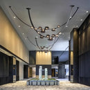 GobekUsa Designer Leather Loft Chandelier Pendant Light for Living Room Hotel Staircase