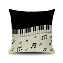 GobekUsa Letter Notes Piano Graphic Print Linen Pillowcase 45x45cm Living Room Decor