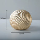 GobekUsa Golden Wave Ball Desk Ornament, Abstract Art Sculpture for Room Aesthetics