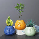 GobekUsa Ceramic Abstract Human Face Flowerpot Succulent Orchid Plant Vase Pot