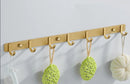 GobekUsa Brushed Gold Aluminum Robe Hooks Set of 4 - Bathroom & Kitchen Hangers