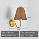 GobekUsa Cloth LED Wall Lamp, Modern Bedroom Bedside Sconce Light Luminaire
