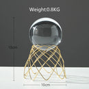 GobekUsa Crystal Ball Crafts: Nordic Light Luxury Modern Metal Décor for Home and TV Cabinet