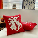 GobekUsa Christmas Cartoon Embroidered Pillow Covers for Festive Sofa Decor