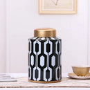 GobekUsa Geometric Stripes Ceramic Vase Home Decor Storage Tank Living Room Table