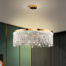 GobekUsa Crystal Waterfall Chandelier for Foyer Dining Room Hotel Home Decor