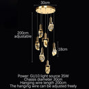 GobekUsa Elegant Diamond Crystal Chandelier LED Light Fixture Gold Home Decor