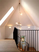 GobekUsa Glass Branching Staircase Chandelier with LED Multi-Color Lampshades.