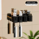GobekUsa Inverted Toothbrush Holder with Automatic Toothpaste Squeezer & Makeup Storage Rack