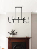 GobekUsa Black Pendant Chandelier: Luxury French Style Candle Hanging Light for Kitchen Island