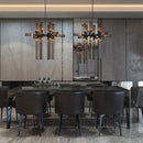 GobekUsa Glass Tube Chandelier: Modern LED Pendant Lamp for Living Room, Bedroom, Cafe, and Dining Room.