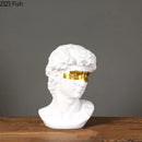 GobekUsa Gold David Statue Resin Sculpture Artwork Ornament for Living Room
