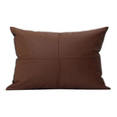 GobekUsa Geometric Brown Leather Splicing Throw Pillow Cover 45x45cm Luxe Square Cushion Case