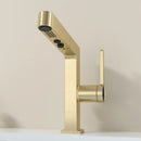 GobekUsa LED Basin Faucet Rose Gold Pull Out Water Mixer Sink Tap