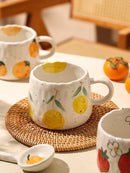 GobekUsa Cartoon Fruit Ceramic Mugs - Home Breakfast Juice Tea Coffee Cups
