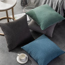 GobekUsa Blue Wave Crimping Quilted Cushion Cover for Home Sofa Bed Decor
