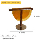 GobekUsa Amber Glass Table Lamp: Nordic Minimalist LED Nightstand Decor