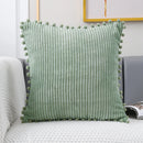 GobekUsa Corduroy Pompom Cushion Cover 45x45 for Sofa Living Room