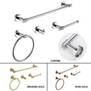 GobekUsa Bathroom Accessories Set: Rose Gold Chrome Hook, Brushed Gold Towel Rack, Stainless Steel Toilet Paper Holder