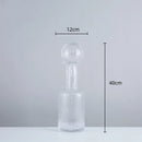 GobekUsa Grey Round Glass Vase Hammer Lid Terrarium Home Decoration