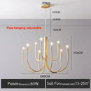 GobekUsa Gold Metal Chandelier: Modern Nordic LED Lighting for Living Room, Kitchen, Dining Room