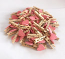 GobekUsa 50-Piece Mini Wooden Clips for Photos Crafts, 25mm Small Clothespin Decoration