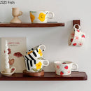 GobekUsa Cartoon Pattern Ceramic Mug Set for Happy Dining and Tea Time