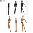 GobekUsa Gold Plated Figure Sculpture Set | Abstract Desk Decoration | Character Statue
