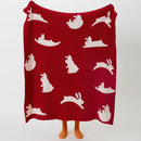 GobekUsa Lively Rabbit Microfiber Knitted Throw Blanket - Cute & Cozy for Bed, Sofa, Couch, Car