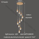 GobekUsa Gold LED Staircase Chandelier: Elegant Luxury Large Pendant Lamp for Living Room