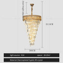 GobekUsa Amber Crystal Chandelier for Living Room in French Light Luxury Style