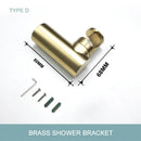 GobekUsa Brushed Gold Brass Hand Shower with Stainless Steel Hose - Wall Mount