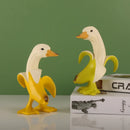 GobekUsa Banana Duck Sculpture: Cute Funny Animal Figurine for Home Decor
