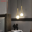 GobekUsa Glass Ball Brass Pendant Light - Nordic Bedroom Simple Home Decor