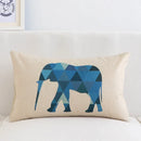 GobekUsa Geometric Elk Design Linen Lumbar Pillow Cover 30X50cm Modern Nordic Home Decor