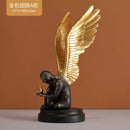 GobekUsa Abstract Golden Character Resin Statue Modern Home Decor Ornament Scandinavian Style