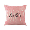 GobekUsa Easter Bunny Rabbit Linen Cushion Cover 45x45cm - Flower Print Festival Pillowcase