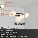 GobekUsa Black Magic Bean Ceiling Chandelier with Golden Lamp Body Glass Pendant Light