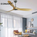 GobekUsa 60" Solid Wood DC Ceiling Fan Without Light & Remote Control