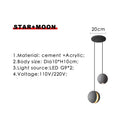 GobekUsa Industrial Cement Pendant Lights - Retro Moon Star Chandelier Fixture