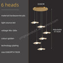 GobekUsa Gold Acrylic Chandeliers LED Pendant Lamp Modern Staircase Living Room Lighting