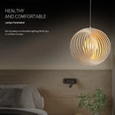 GobekUsa Japanese Moon Pendant Light Wood Chandelier for Home Decoration