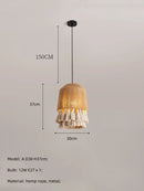 GobekUsa Hemp Rope E27 LED Pendant Lights Chandelier Lighting - Nordic Minimalism