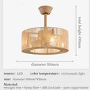 GobekUsa Braided Rope Lantern Ceiling Fan Light: Reversible, Dimmable, 6-Speed Home Decor